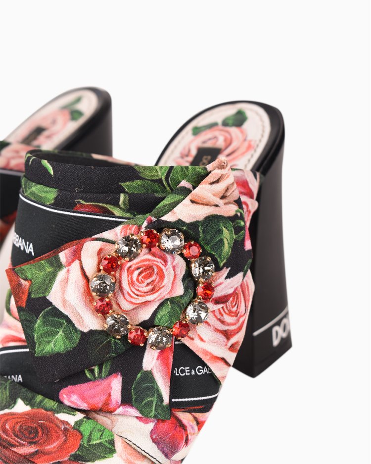 Sandália Dolce & Gabbana Original Floral Fabric Crystal feminina